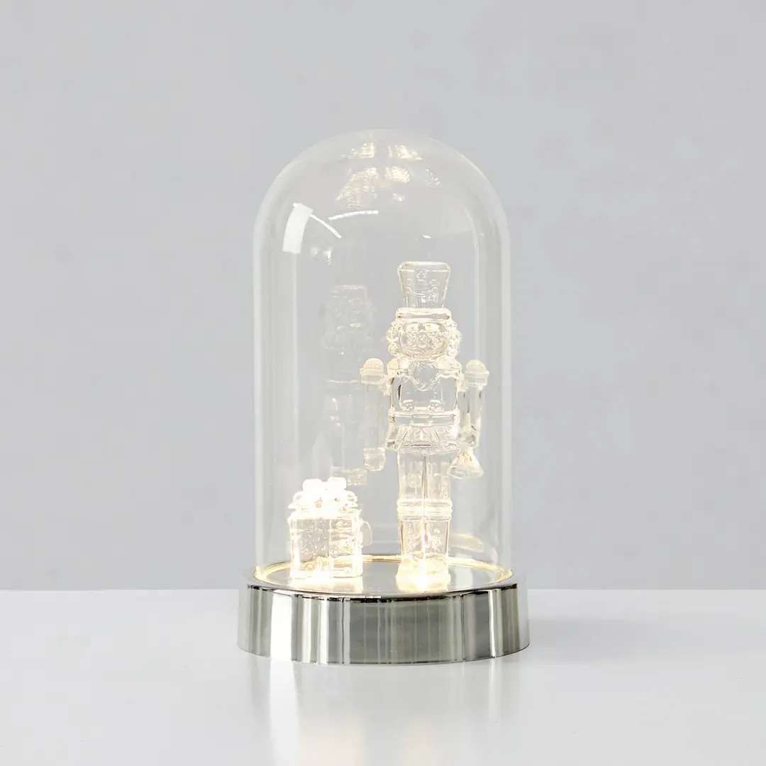 Markslöjd LED-Dekoleuchte Isla, chrom/klar, Nussknacker, Höhe 20 cm
