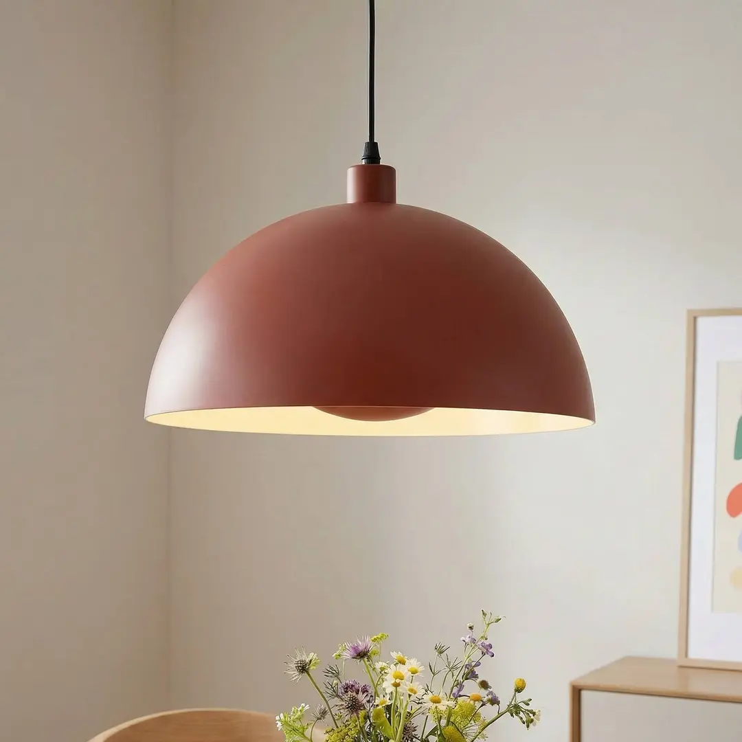 Searchlight Hängeleuchte Mars, dunkel-orange, Ø 25 cm, Stahl