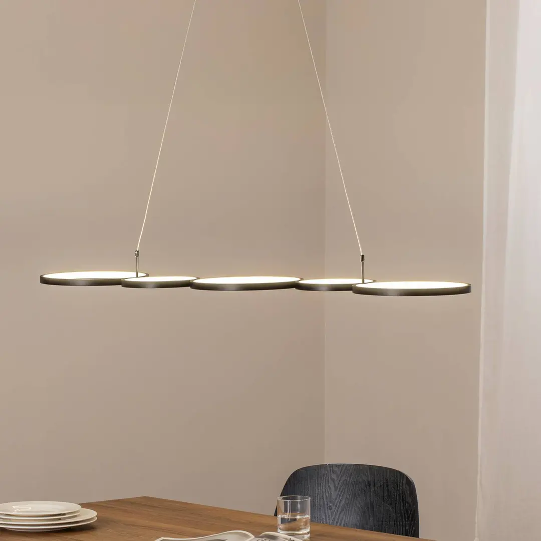 Milagro Lighting LED-Hängeleuchte Olympia, Metall, schwarz, 4.000 K