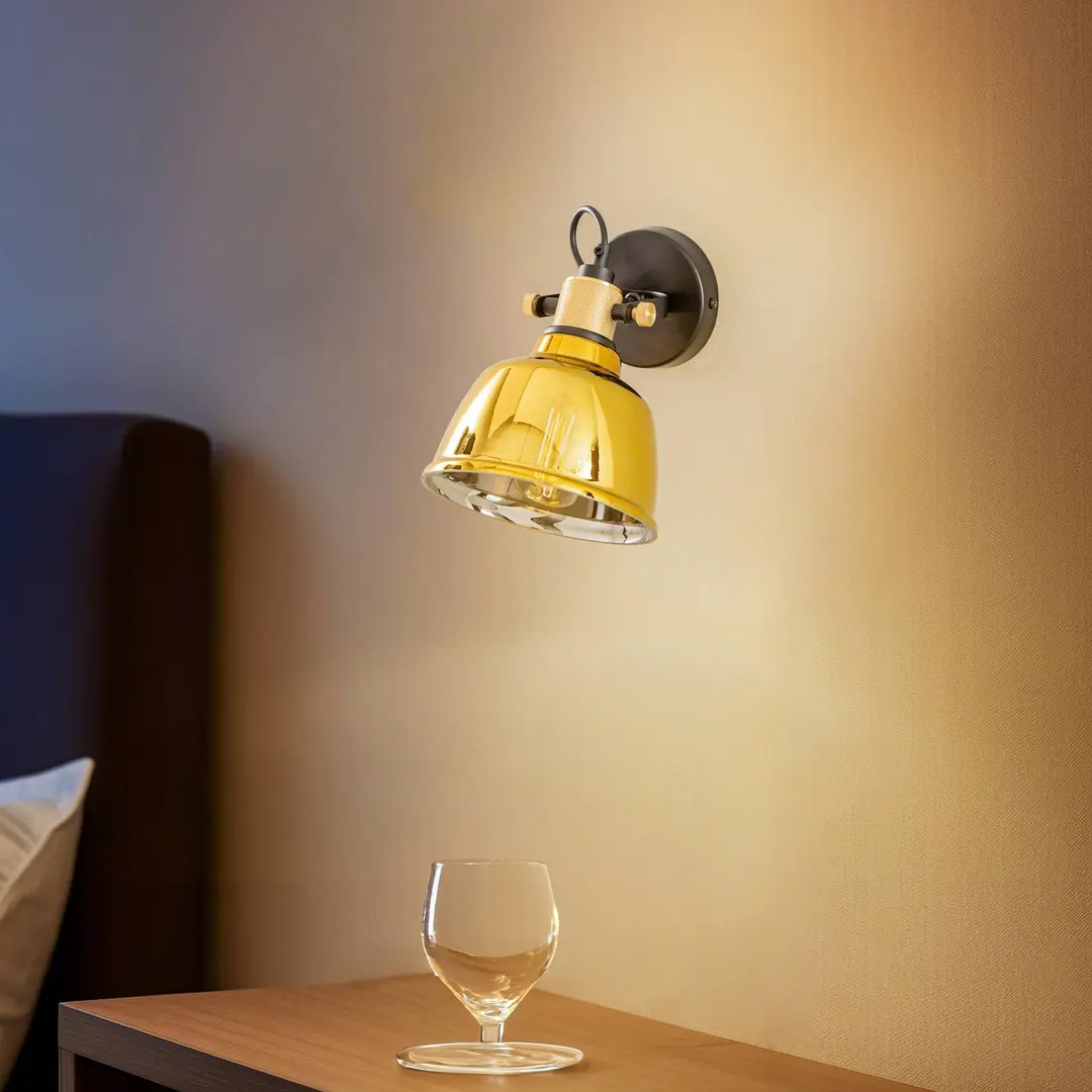 Nowodvorski Lighting Wandleuchte Amalfi mit metallisiertem Glas, gold