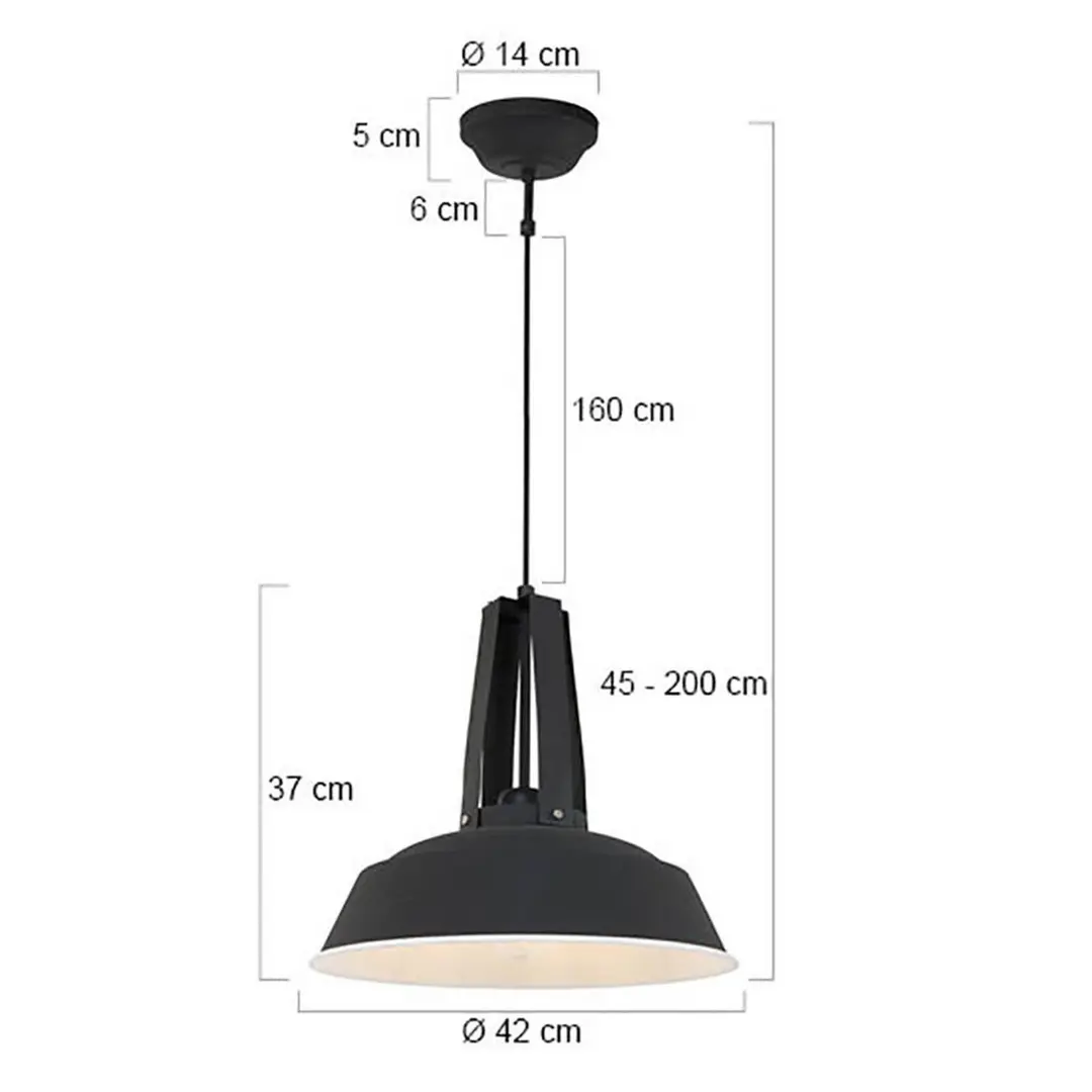 Steinhauer Hängeleuchte Eden, schwarz, Metall, E27-Fassung
