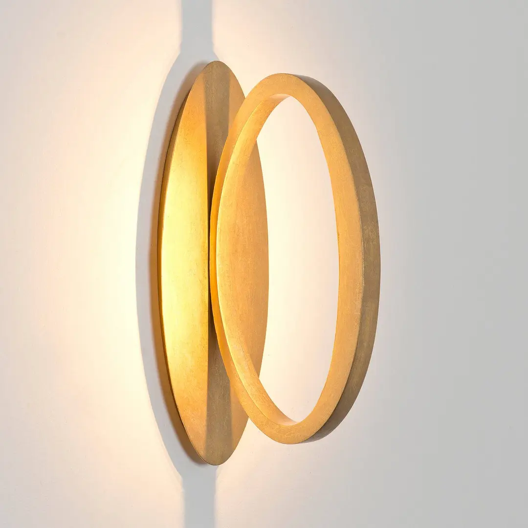 Holländer LED-Wandlampe ASTERISCO OVAL, goldfarben, 45 cm, Metall, dim