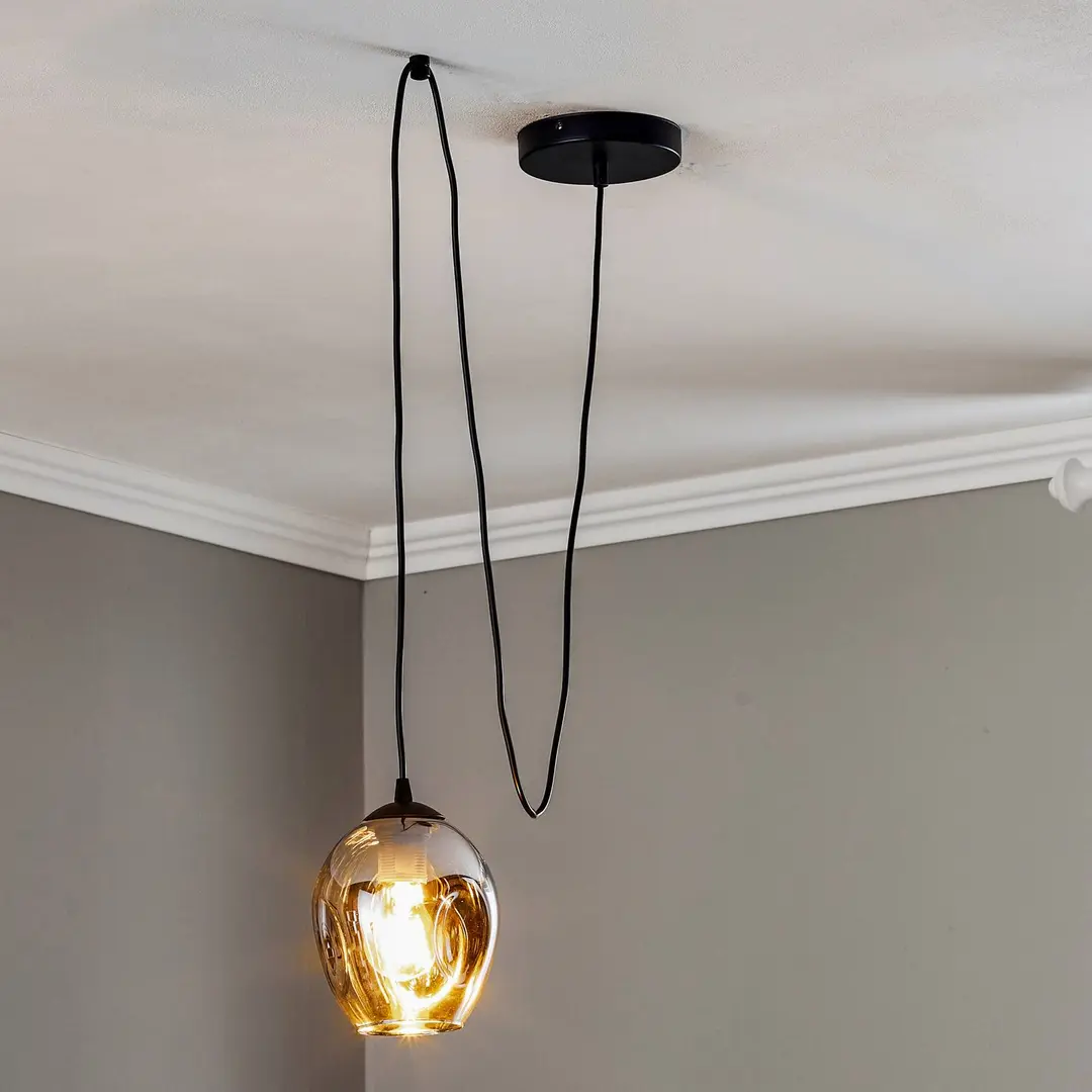 EMIBIG LIGHTING Pendellampe Starla dezentral 1-flg. Glas grafit