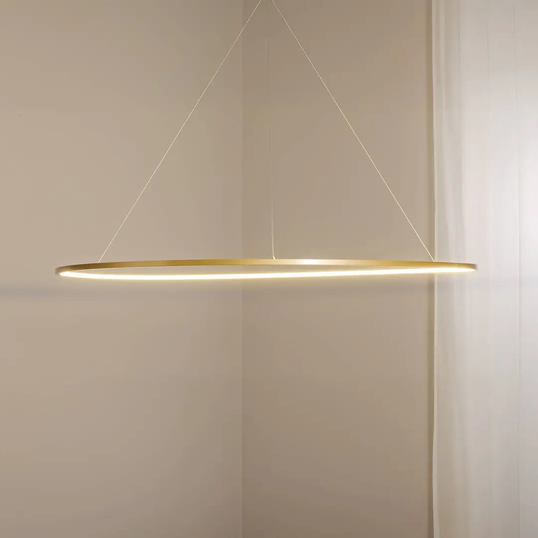 Milagro Lighting LED-Hängelampe Saturno, Ø 120 cm, goldfarben, 1-fl., 4.000 K