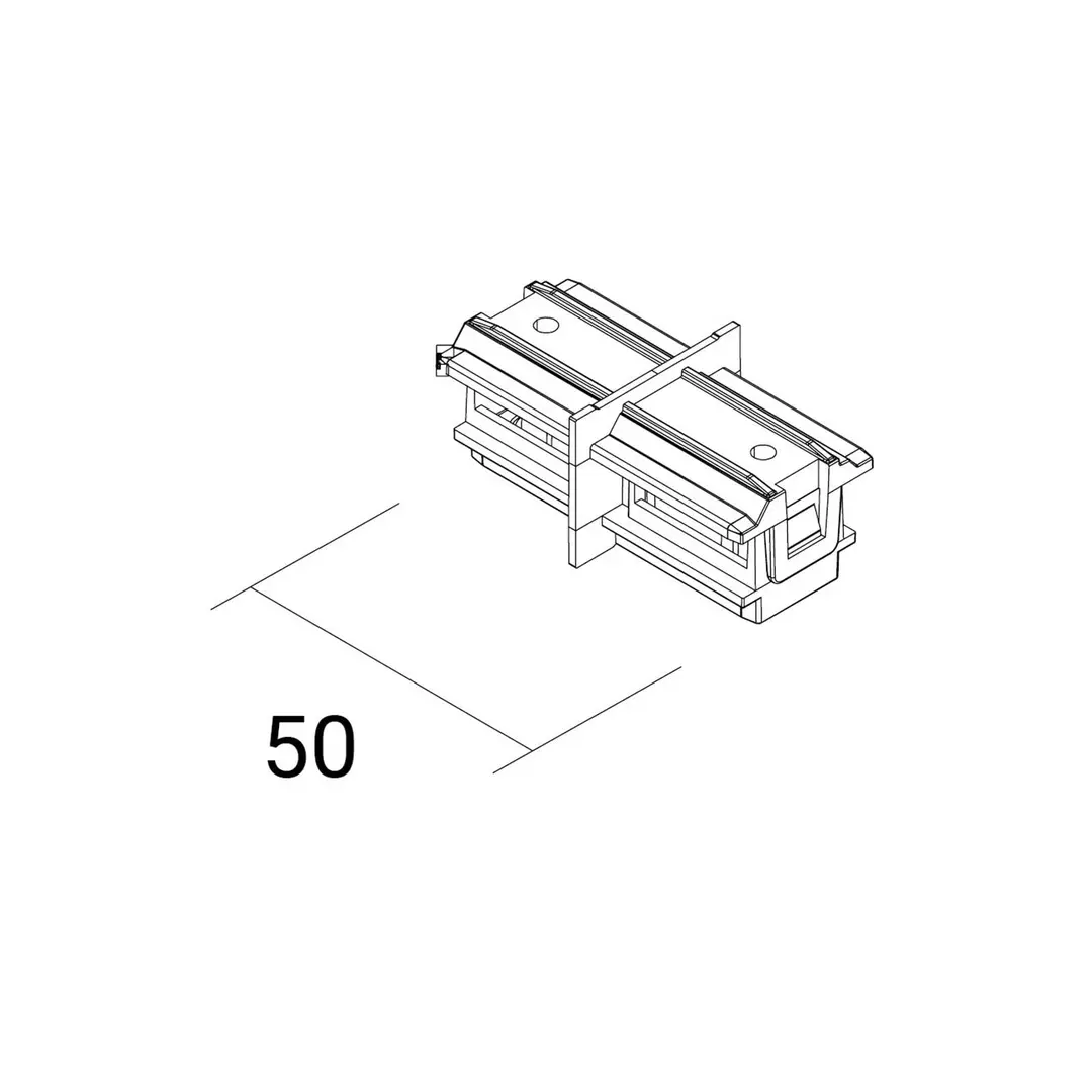 Ivela Längsverbinder SQUARE 48 V, schwarz, Stromtrenner