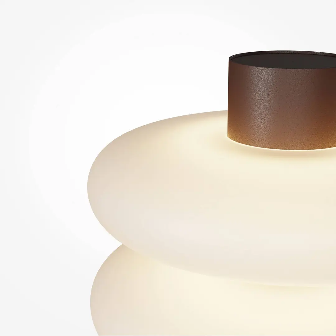 Maytoni LED-Tischleuchte Nuvem, braun, Opalglas, Höhe 55 cm