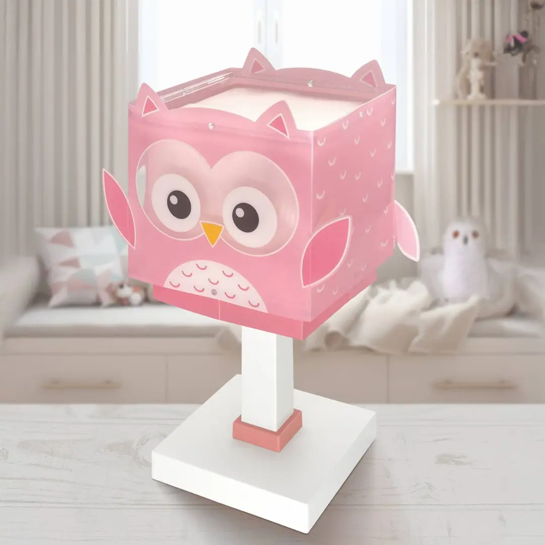 Dalber Kinder-Tischlampe Little Pink Owl, G4, Breite 14 cm