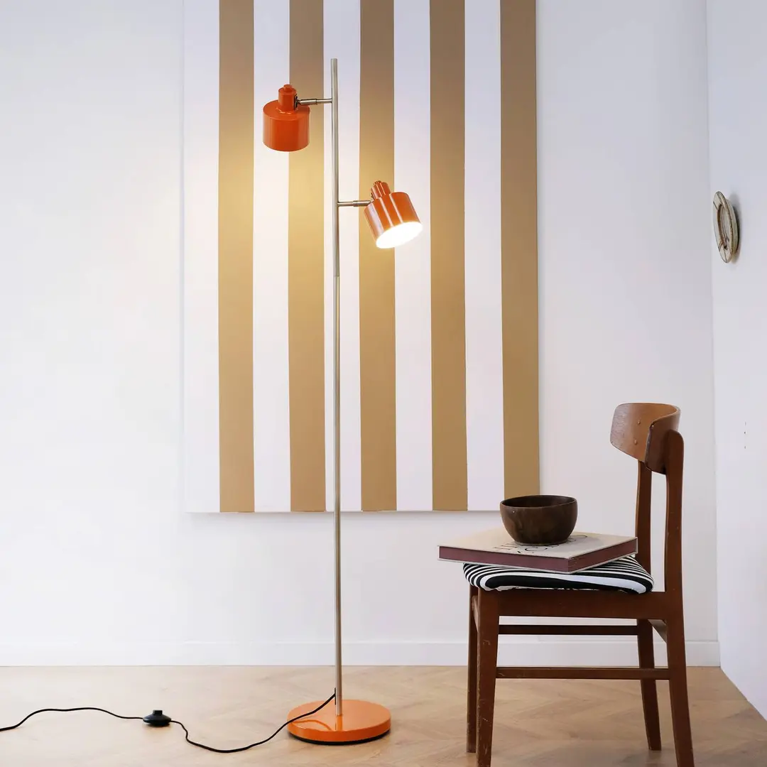 Dyberg Larsen Stehlampe Ocean, orange, Höhe 160 cm, 2-flg.