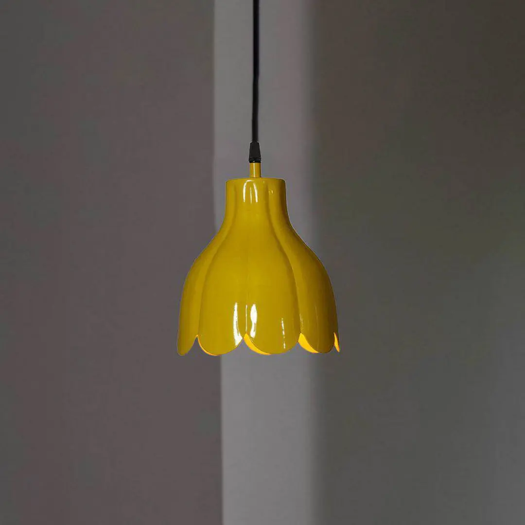PR Home Hängeleuchte Tulippa, gelb, Ø 17 cm, Stecker, E27