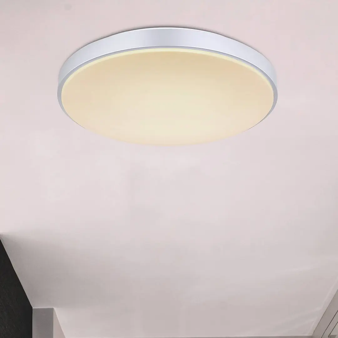 Globo LED-Deckenleuchte Sonny, silber, CCT, Ø 41 cm