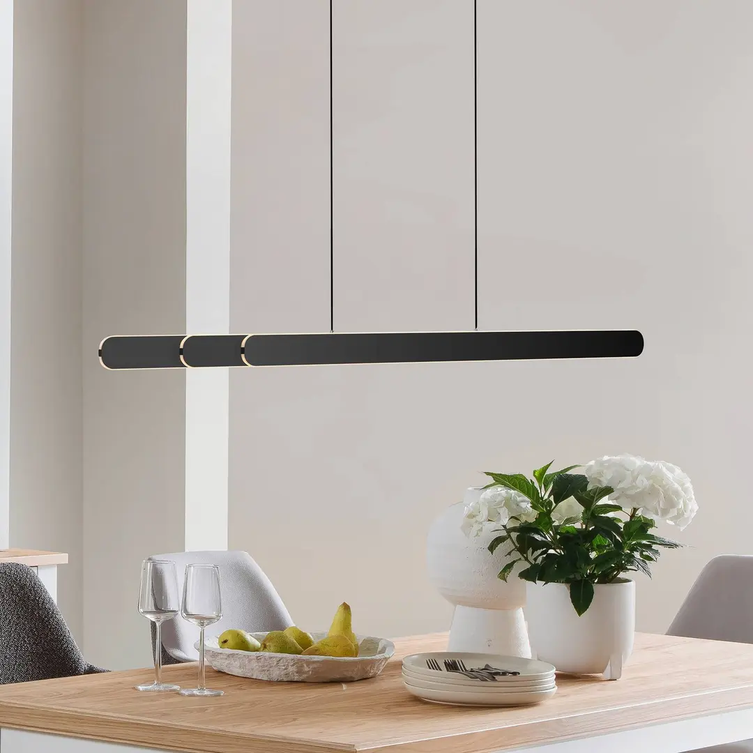 Schöner Wohnen LED-Hängelampe ADRIANA ROUND schwarz Länge 160 cm Metall CCT