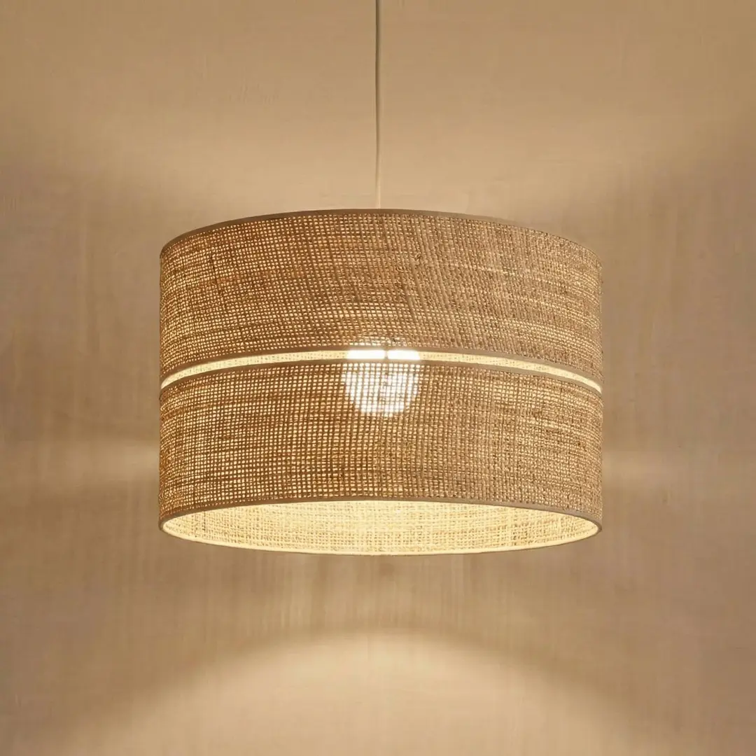 TK Lighting Hängeleuchte Calma, 1-flammig, beige, Bast, Ø 50 cm, E27