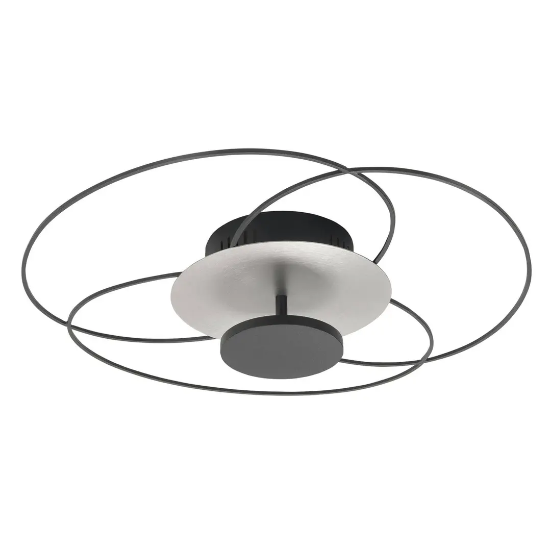 Highlight LED-Deckenleuchte Fiore, 2.700 K, schwarz/nickel