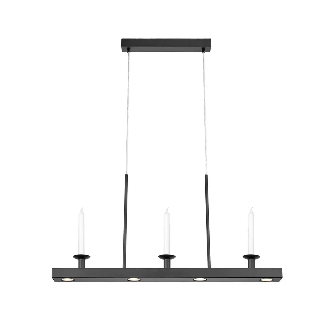 Markslöjd LED-Hängeleuchte Dining, schwarz, Länge 82 cm, Eisen, dim.