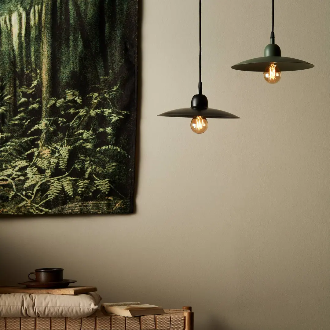 PR Home Hängeleuchte Como, schwarz, Ø 28 cm, Metall, Stecker