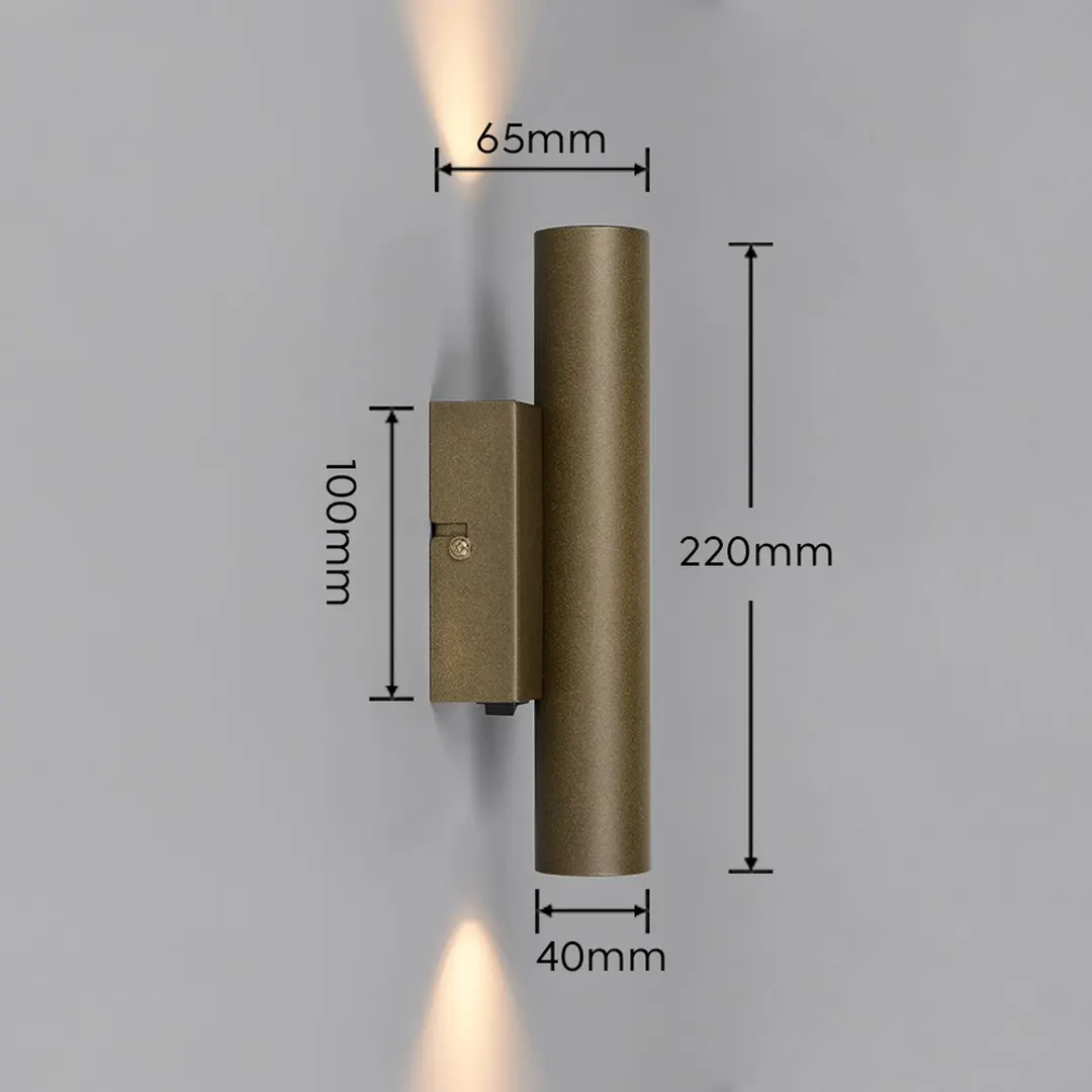 Trio Lighting Wandstrahler Dara, Höhe 22 cm, platinfarben, Metall, 2-flg.