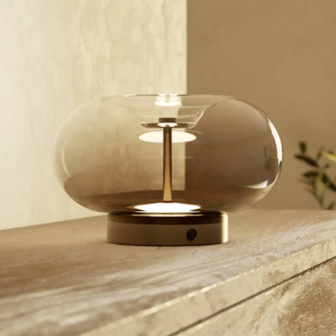 EGLO LED-Tischleuchte OPTICA 1, bronze/braun, Ø 25 cm, CCT