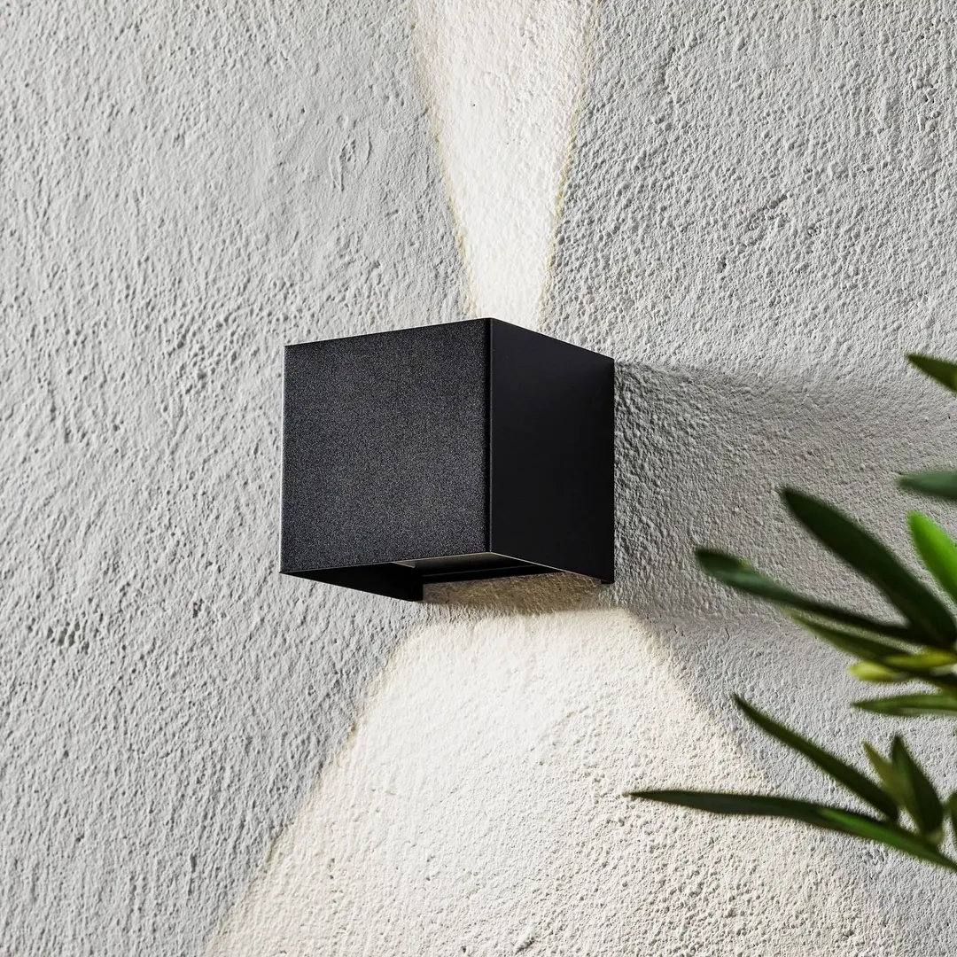 FISCHER & HONSEL LED-Außenwandleuchte Wall, kubisch, schwarz