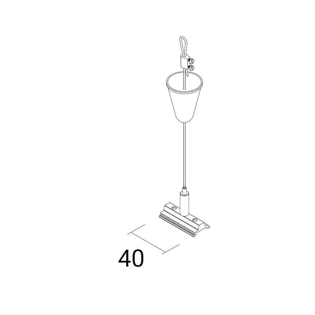 Ivela Abhängung SQUARE 48 V, weiß, Verriegelung, Pendel 2 m