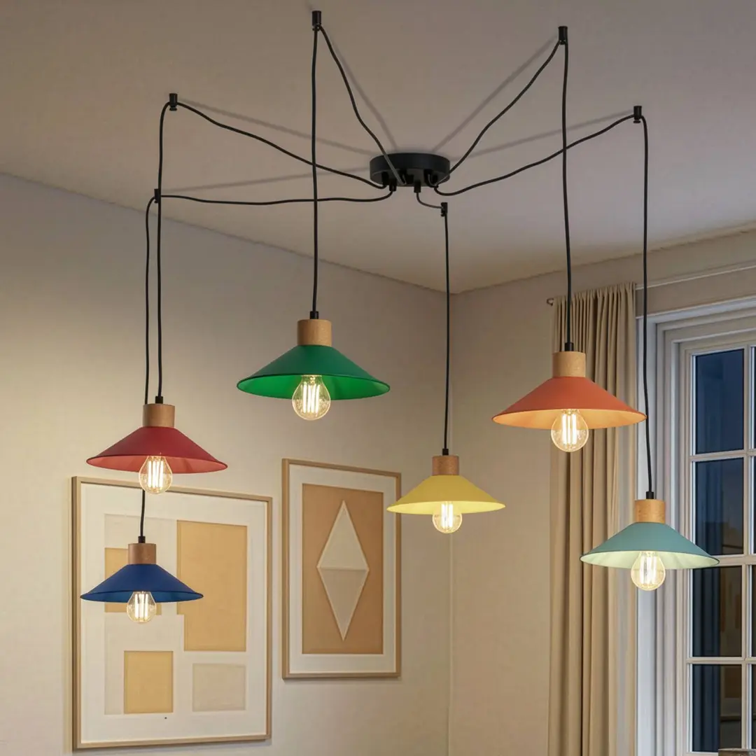 Opviq Hängeleuchte Manavgat, 6-flammig, Multicolour, Länge 144 cm