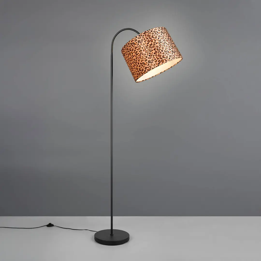 Reality Leuchten Stehlampe Pardina braun gescheckt/schwarz Höhe 207 cm Metall
