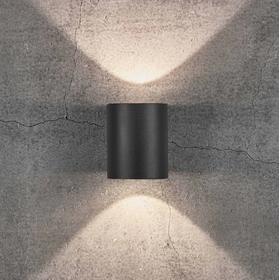 Nordlux LED-Außenwandleuchte Canto 2, schwarz, 10 cm, up/down, IP44