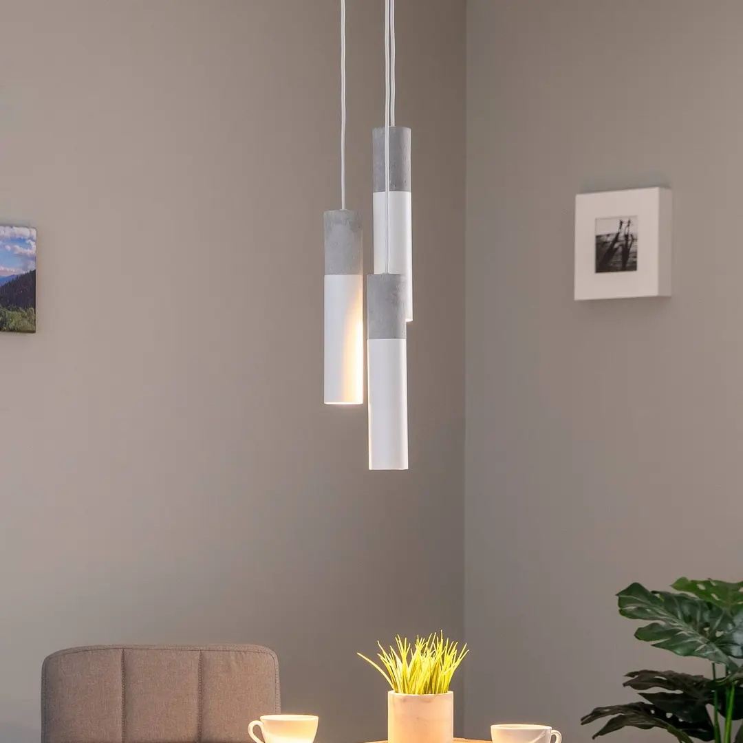 SOLLUX LIGHTING Hängeleuchte Isabeau, weiß/grau, 20 cm, dreiflammig