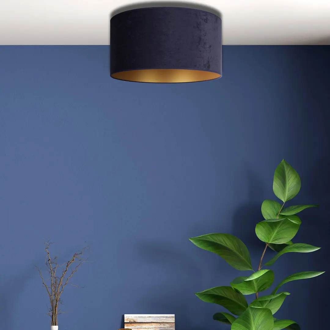 Duolla Deckenlampe Golden Roller Ø 40cm dunkelblau/gold
