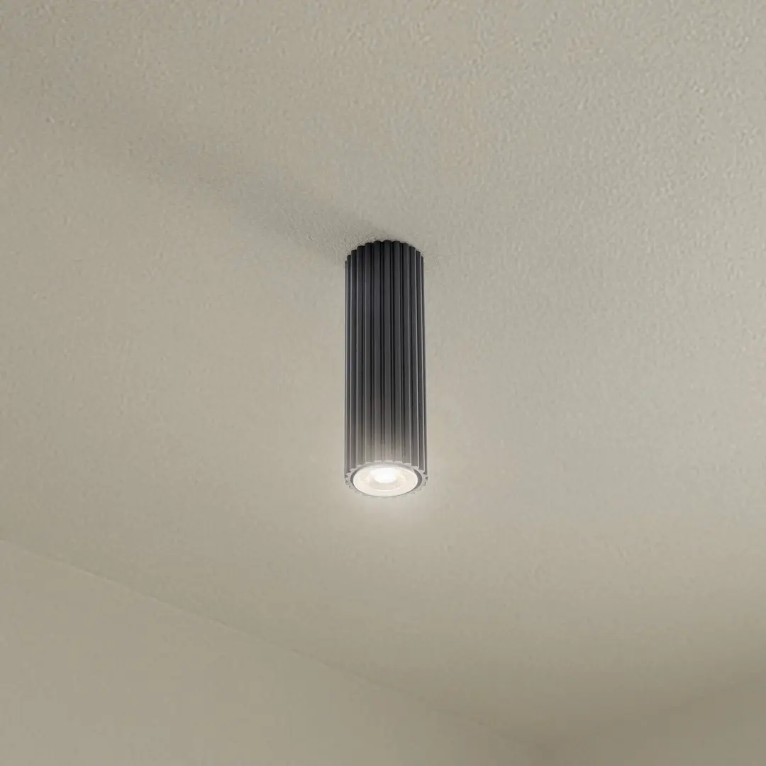 SOLLUX LIGHTING Deckenleuchte Karbon, schwarz, Höhe 20 cm, Aluminium