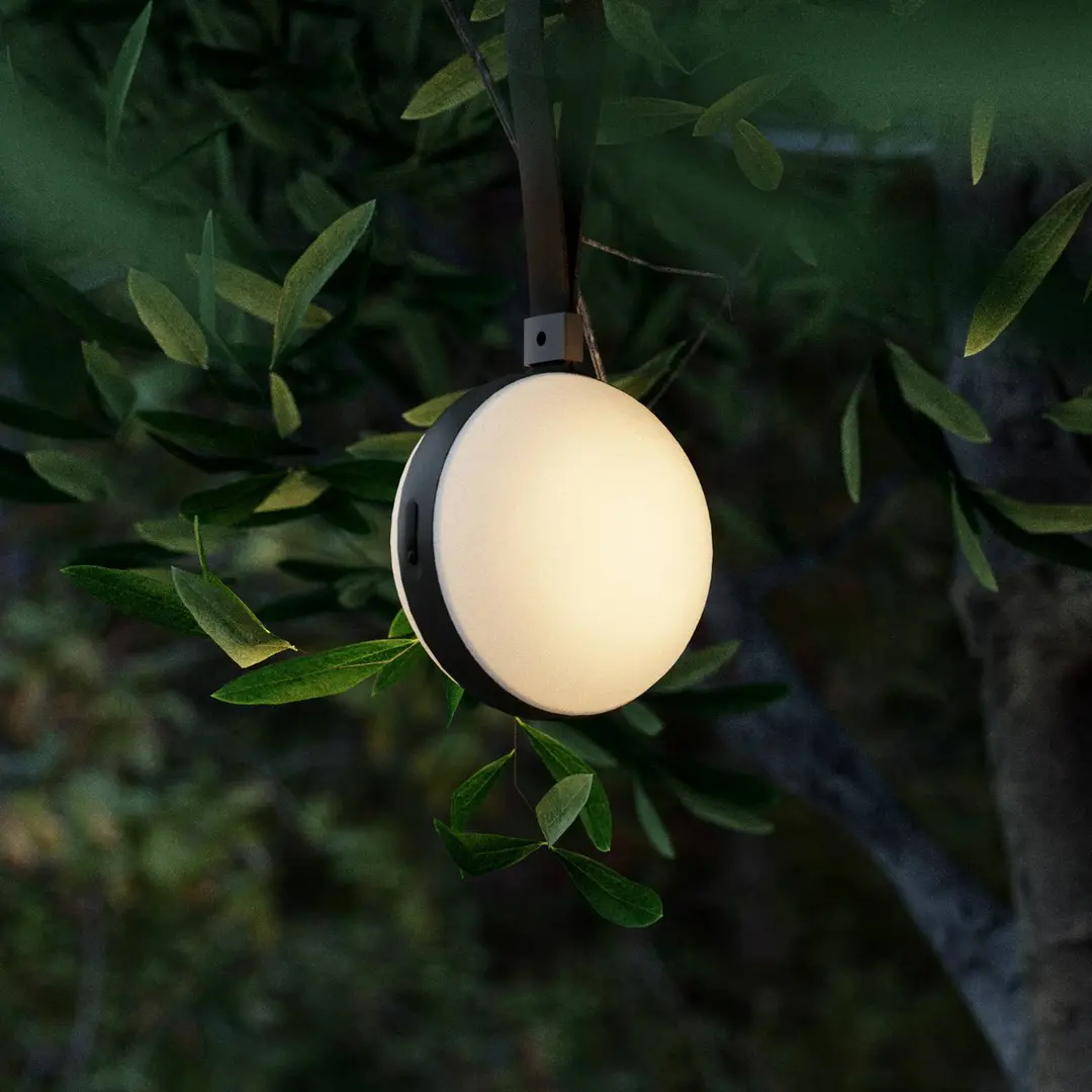 Nordlux LED-Außenleuchte Bring to go Ø 12 cm weiß/schwarz