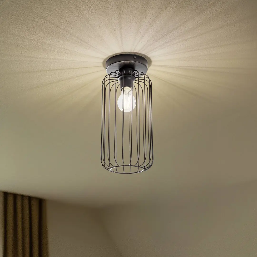 EMIBIG LIGHTING Deckenlampe Barn, Ø 16 cm, schwarz, Metall, E27