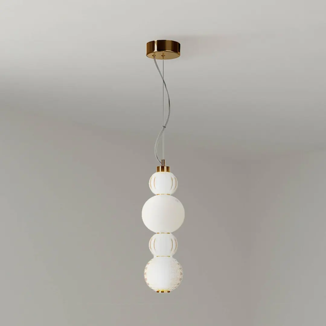 Maytoni LED-Hängeleuchte Collar, gold Glas Ø 14,7 cm 3.000 K