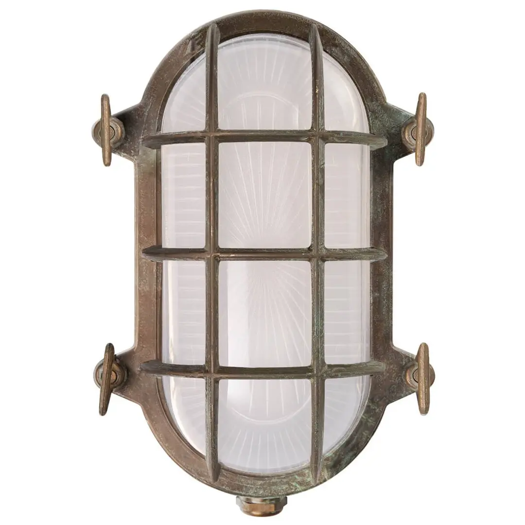 Moretti Luce Ovale Schiffsarmatur Hook, messing antik, opal