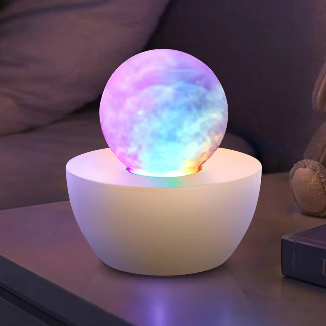 Briloner LED-Tischleuchte Fog, beige/klar, RGB-Farbwechsel, Ø 12 cm