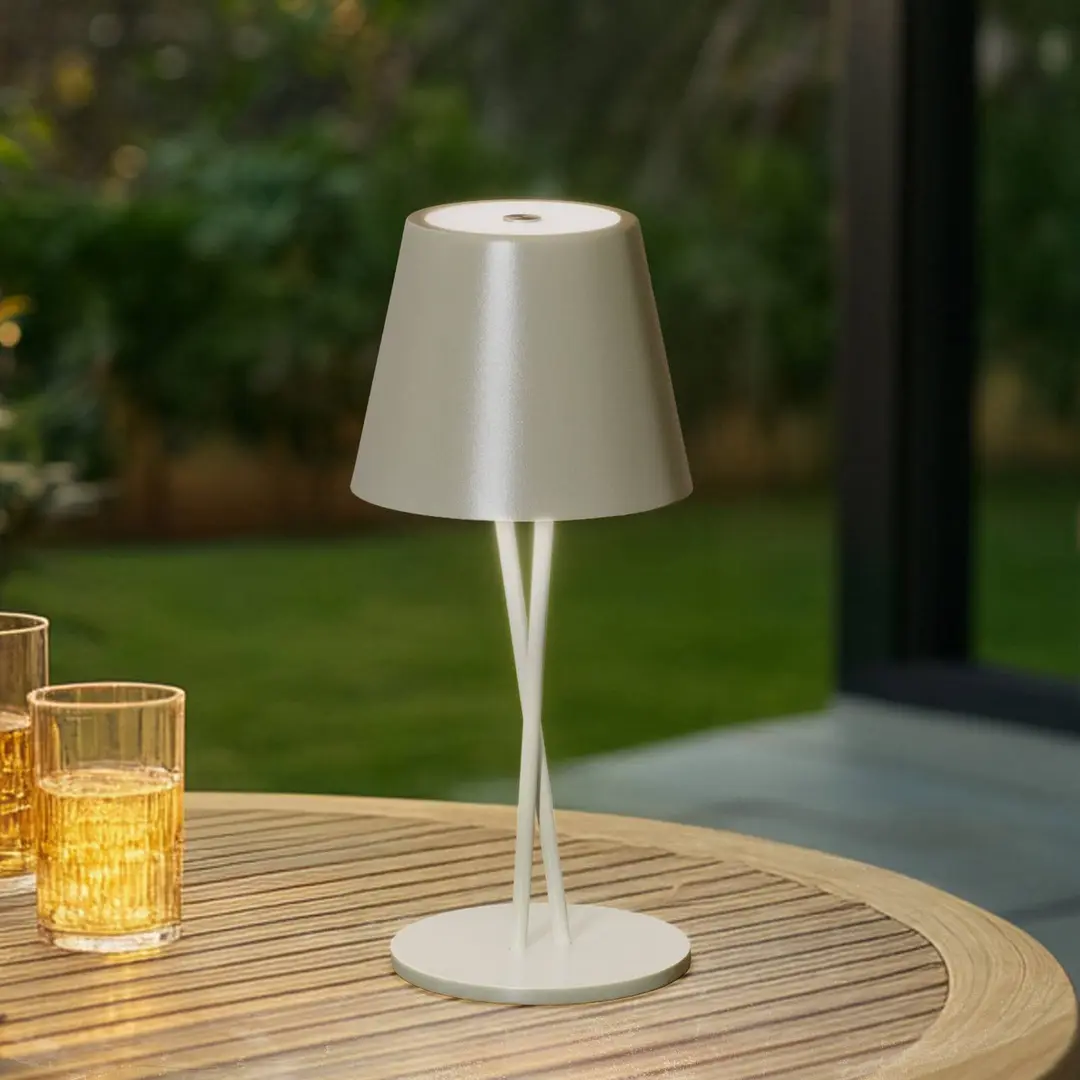 Lindby LED-Akkutischleuchte Janea CROSS, grün, Metall