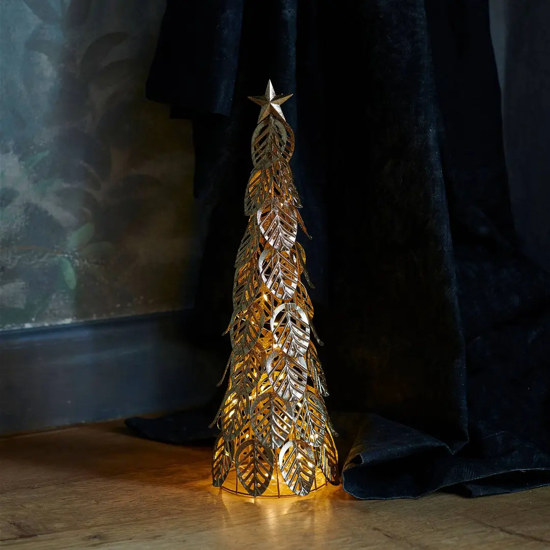 Sirius LED-Dekobaum Kirstine, gold, Höhe 43 cm
