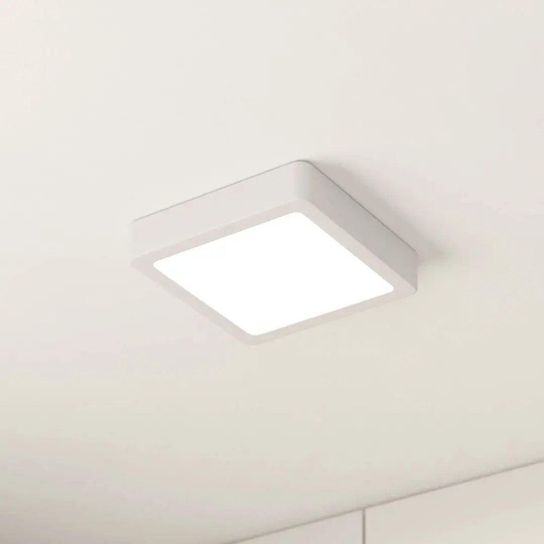 EGLO LED-Deckenlampe Fueva 5 IP44 3000K weiß 16x16cm