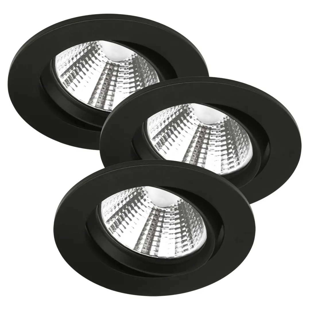 Nordlux LED-Deckeneinbauspot Freemont 2.700K 3er, schwarz