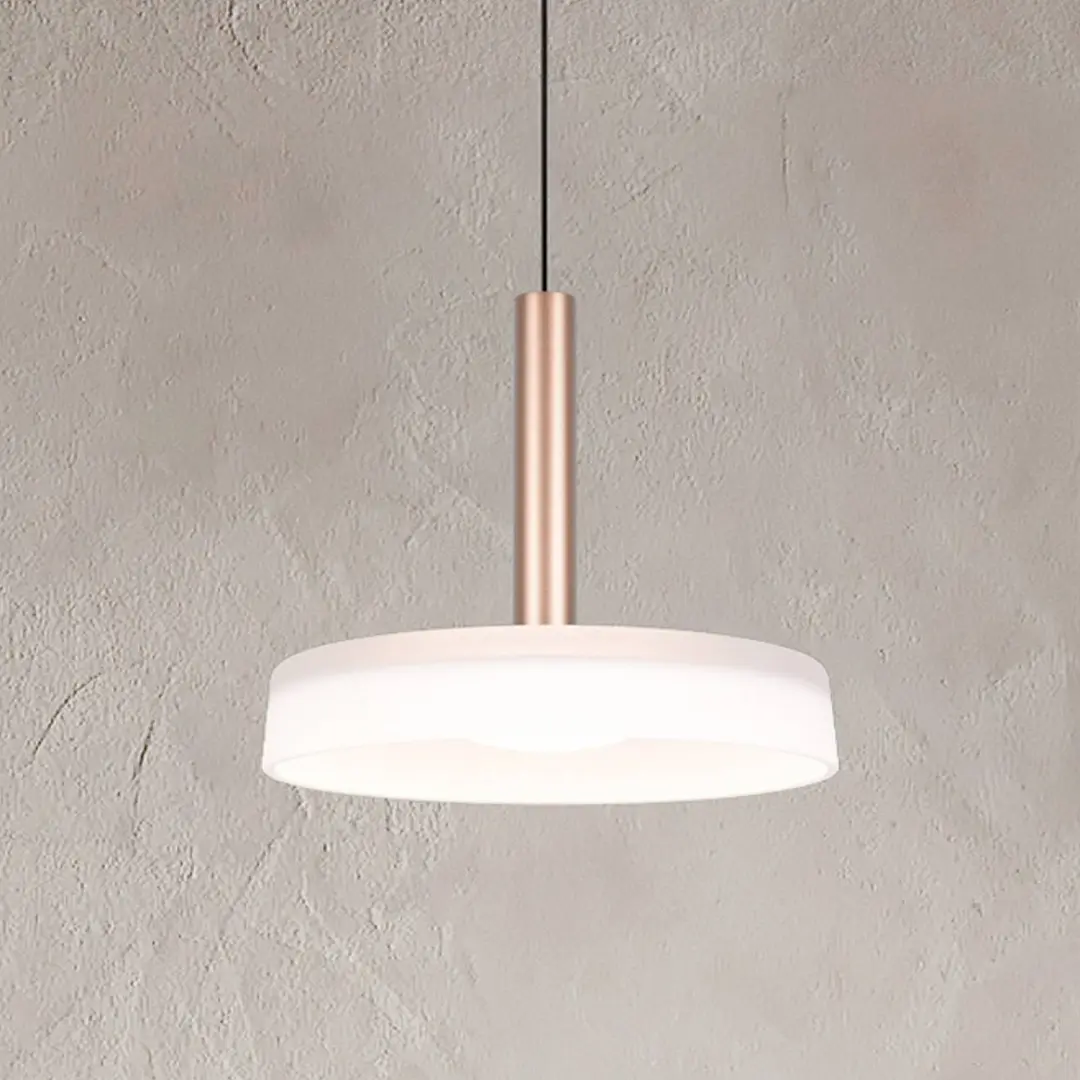 Trio Lighting LED-Hängeleuchte Celeste, weiß/braun, Ø 22 cm, Glas, dimmbar