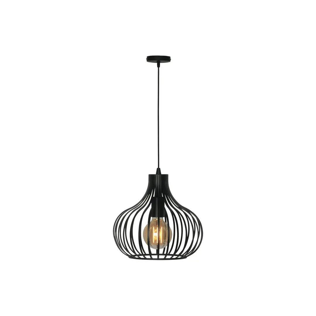 Freelight Hängelampe Aglio, Ø 28 cm, schwarz, Metall