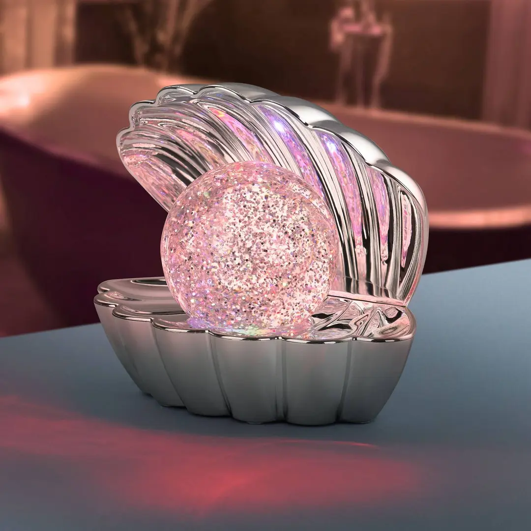Reality Leuchten LED-Tischleuchte Shelly, chromfarben, Kunststoff, 18 cm, RGB