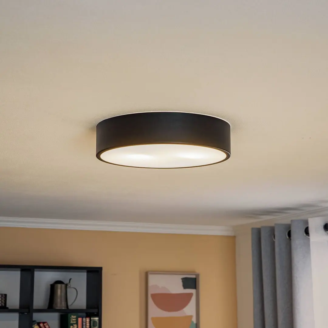 Lamkur Deckenleuchte Kimban aus Metall, Ø 36 cm, schwarz
