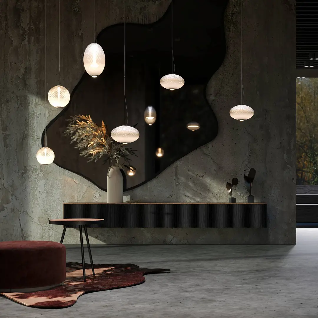 Maytoni LED-Hängeleuchte Bruma, weiß, Ø 25 cm, Glas