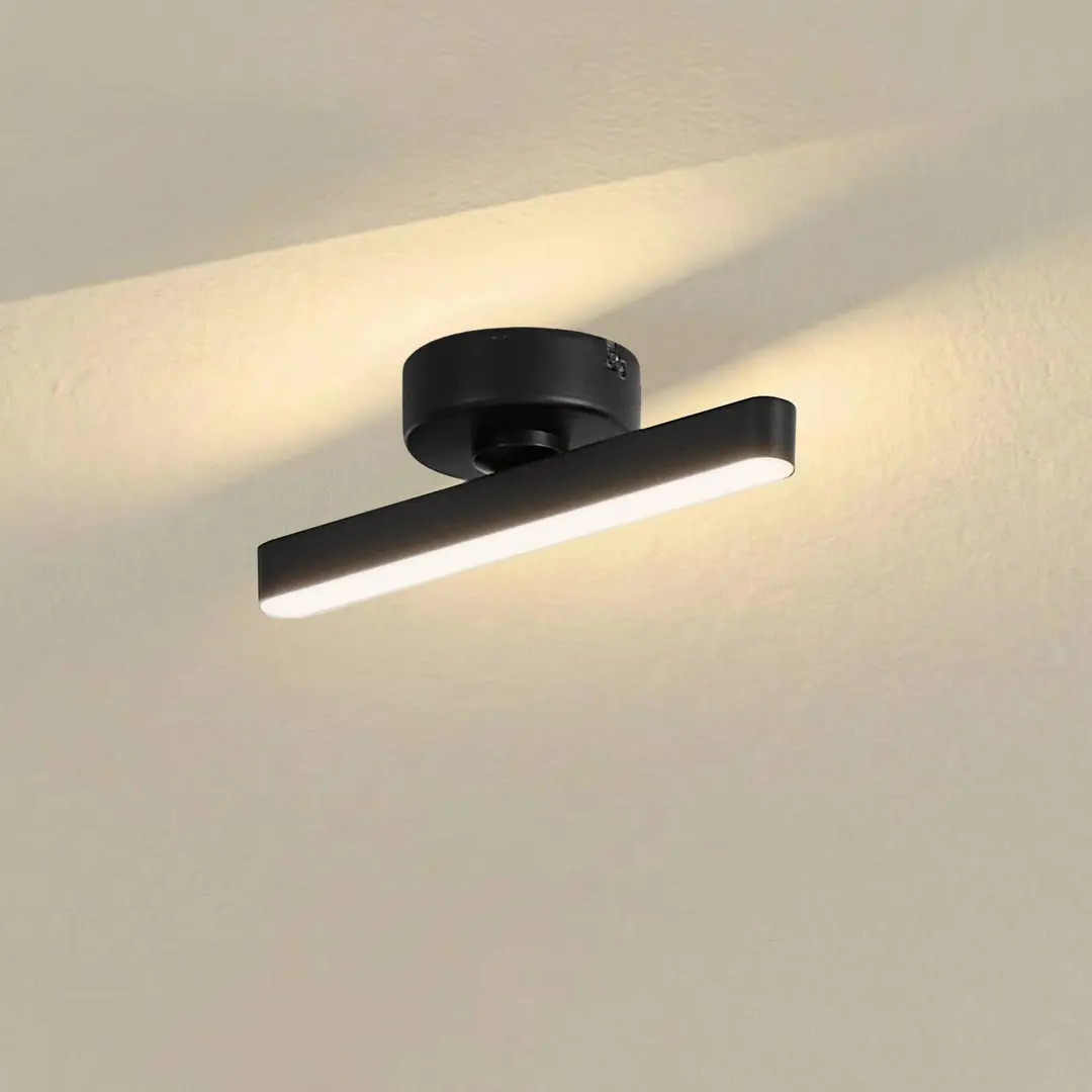 Lindby LED-Deckenleuchte Eldrin, 1-flg., schwarz,Lichtleiste