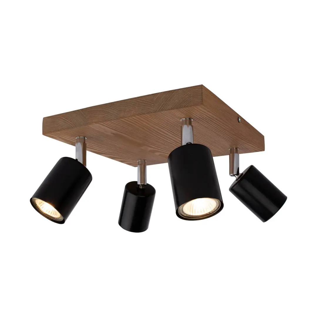 BRITOP Deckenspot Alara, 25 x 25 cm Kiefer braun 4flg.