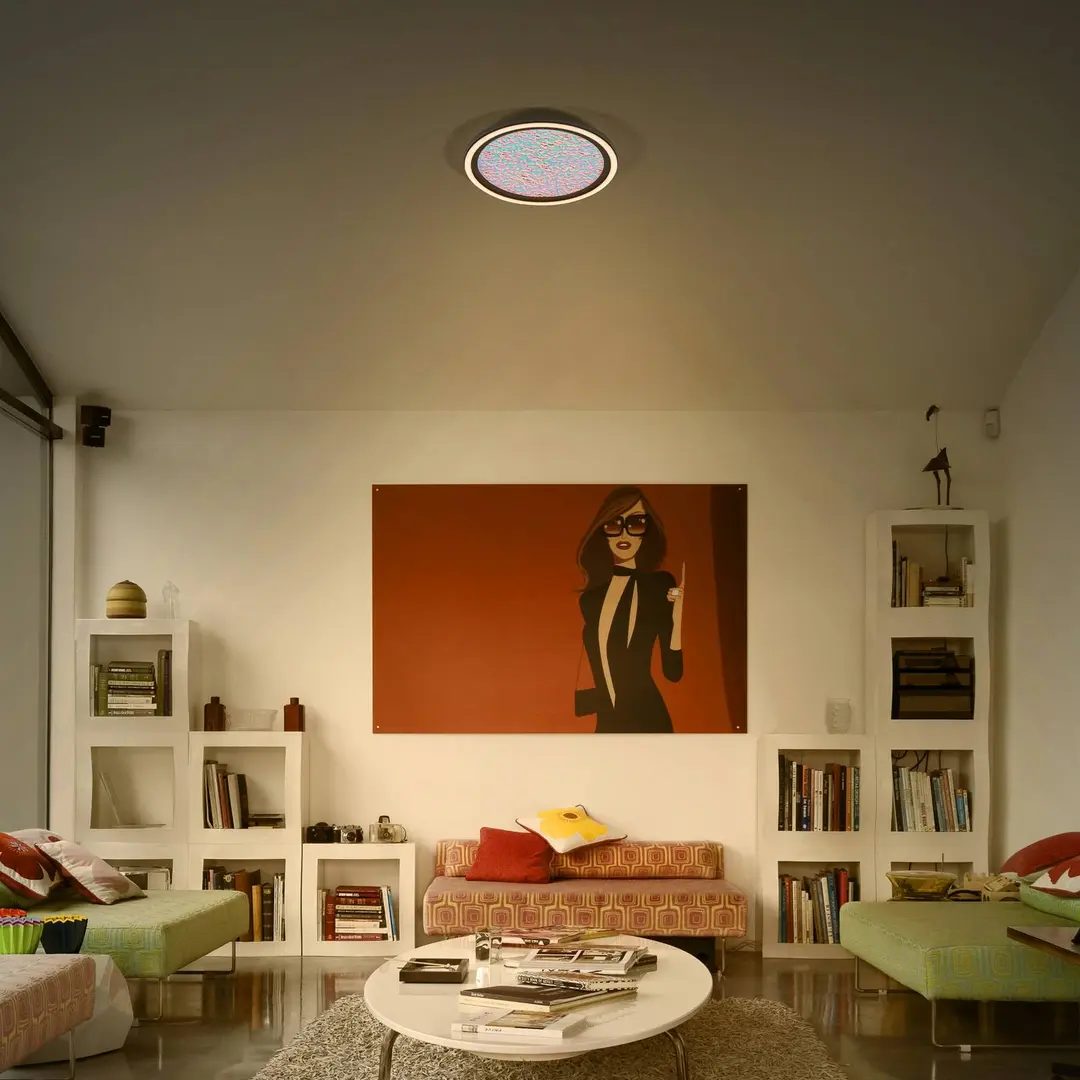 OSRAM LED-Deckenlampe Orbis Iridy, schwarz Ø 30 cm Click-CCT