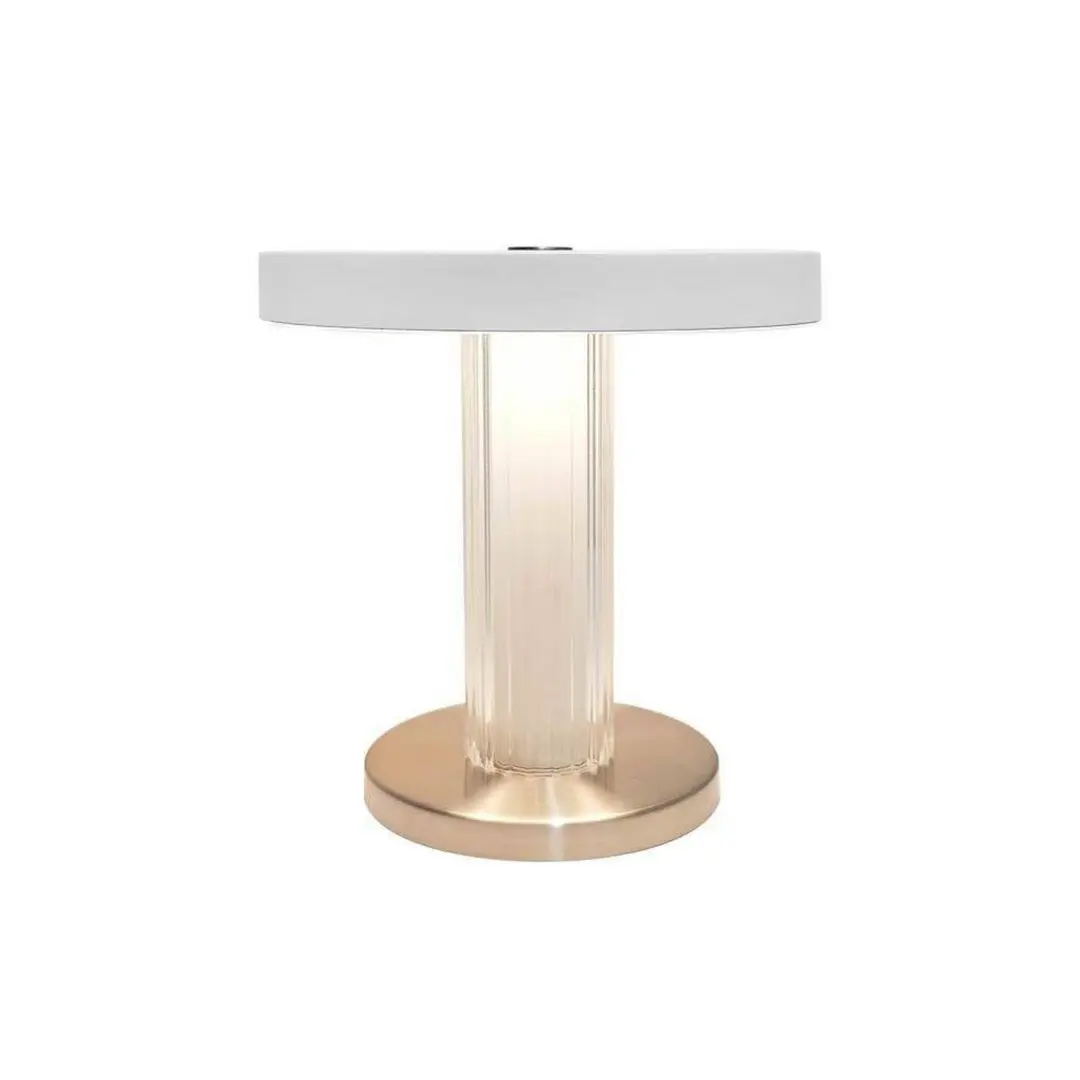 DFTP by Nordlux LED-Akku-Tischleuchte Trezzi, weiß, Höhe 22 cm, Metall/Glas