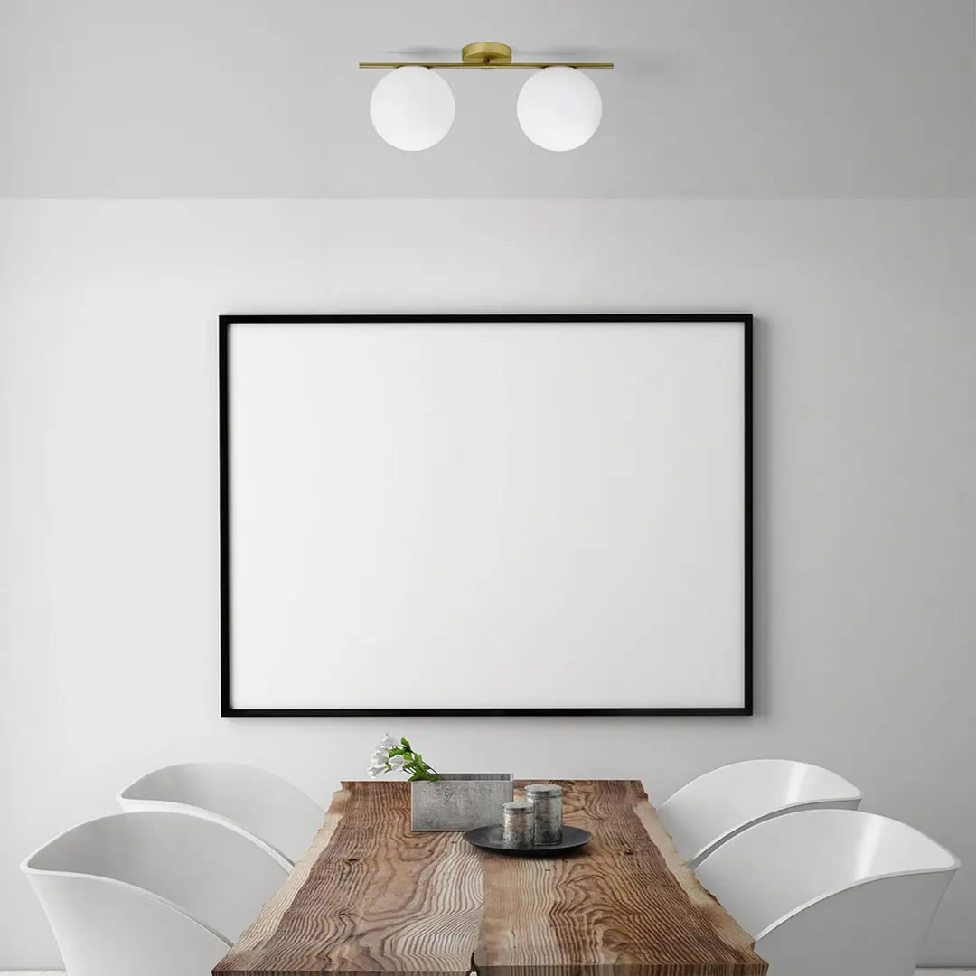 miloox by Sforzin Deckenleuchte Jugen, gold, 2-flammig horizontal