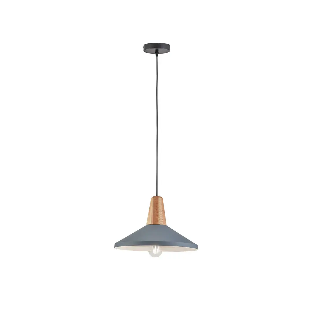 Viokef Hängeleuchte Tom mit Holzelement, blau-grau