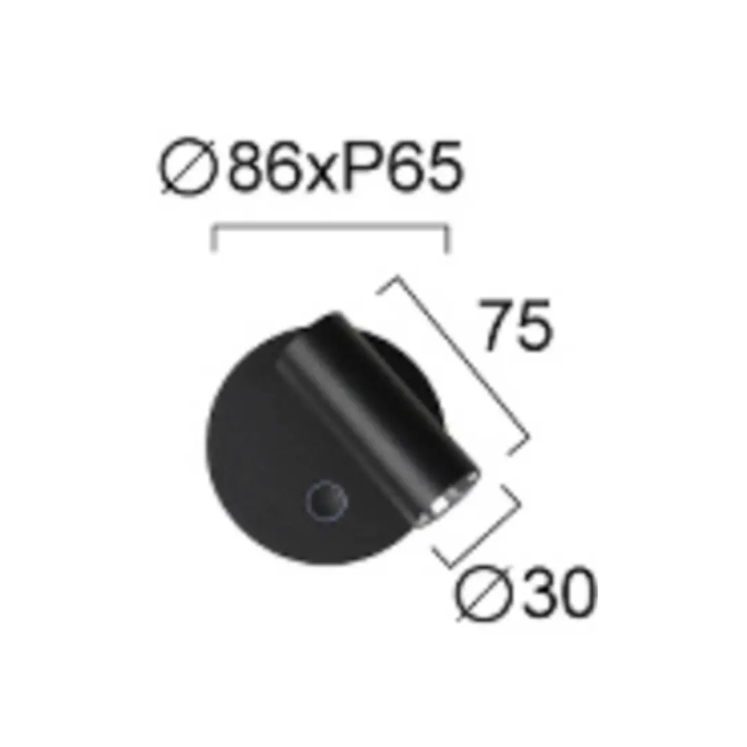 Viokef LED-Wandlampe Tara, schwarz, Ø 9 cm, Metall